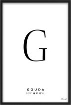 Poster Letter G Gouda A3 - 30 x 42 cm (Exclusief Lijst)