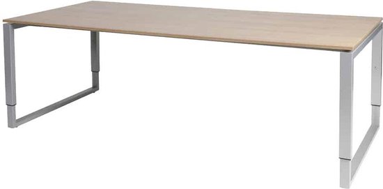 Vergadertafel - Verstelbaar - 220x100 Havana Kersen - alu frame