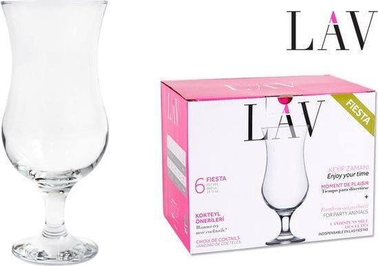 Lav - LAV Fiesta - Cocktail glazen - Drinkglazen - Set van 6 Glazen - Vaatwasserbestendig - Lav