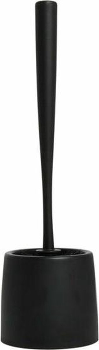 Spirella Toiletborstel met Houder – WC-Borstel Houder van Polypropyleen – Toiletborstelhouder Zwart – 10,7 x 36,5 cm