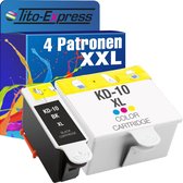 PlatinumSerie 4x cartridge alternatief voor Kodak 10 XL Black + Color