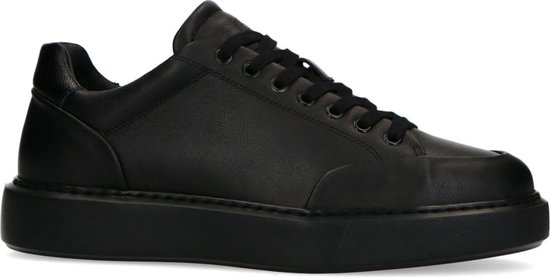 Sacha - Heren - Zwarte leren sneakers - Maat 43 | bol.com