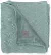 foto van Jollein Ledikant Deken River Knit 100x150cm - Ash Green/Coral Fleece