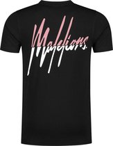Malelions Women Split T-Shirt - Black/Pink - XS