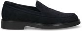 Manfield - Heren - Donkerblauwe suède loafers - Maat 44
