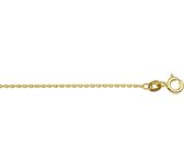 YO&NO - Ketting - Goud - Anker gediamanteerd -  1,1 mm -  41 - 43 - 45 cm - 585 goud
