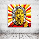Pop Art Roger Waters Canvas - 80 x 80 cm - Canvasprint - Op dennenhouten kader - Geprint Schilderij - Popart Wanddecoratie