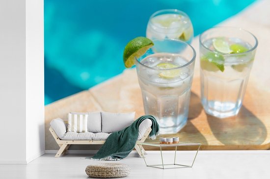 Image colorée et vivante de deux papiers peints photo Cold Gin Tonic en vinyle largeur 420 cm x hauteur 280 cm - Tirage photo sur papier peint (disponible en 7 tailles)