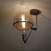 DePauwWonen - 1L Saturn Plafondlamp - E27 Fitting - Oud Zilver - Design Plafondlampen, Plafonnière LED, Woonkamer, Eetkamer - Metaal ; Glas - LxBxH = 25 x 20 x 33cm