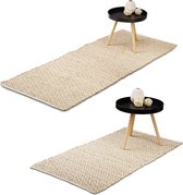 Relaxdays Vloerkleed jute - binnenkleed - tapijt - natuur - slipvast - div. groottes - 80 x 50 cm