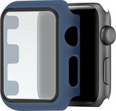 Geschikt voor: Apple Watch Hoesje met Screenprotector gehard glas - 44mm - Blauw