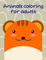 Animals coloring for adults