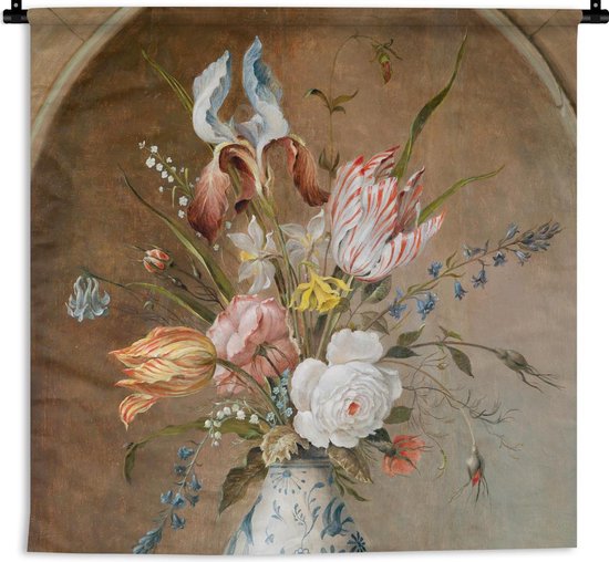 Wandkleed - Bloemstilleven - Balthasar van der Ast - Schilderij - 120x120 cm - Wandtapijt