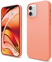 Solid hoesje Soft Touch Liquid Silicone Flexible TPU Cover - Geschikt voor: iPhone 12 Pro Max - Oranje