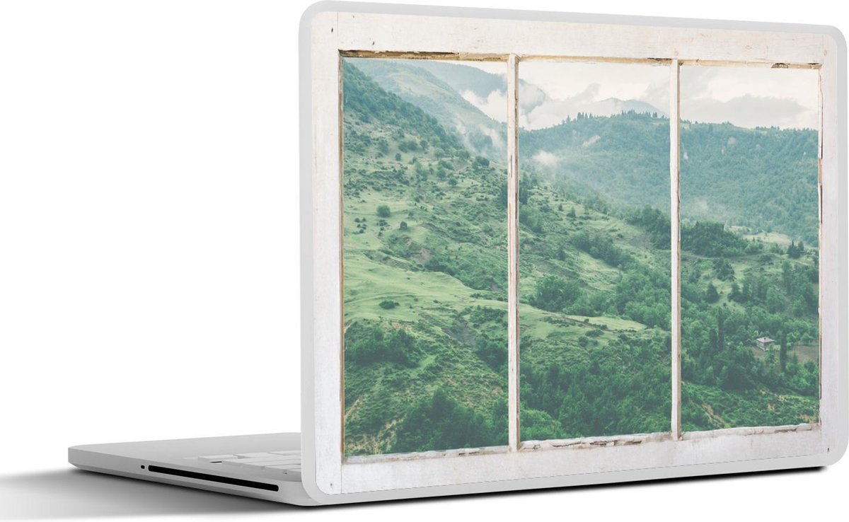 Laptop sticker - 17.3 inch - Doorkijk - Landschap - Groen - 40x30cm - Laptopstickers - Laptop skin - Cover