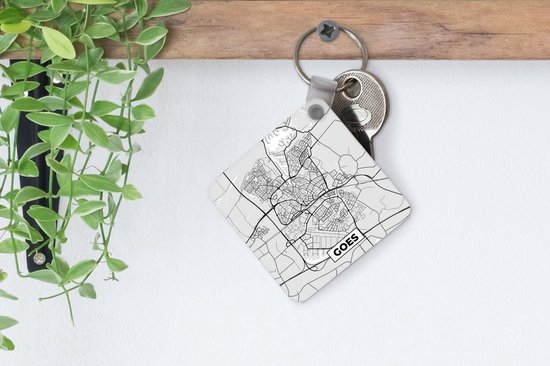 Porte-clés - Plan de la ville - Goes - Grijs - Wit - Plastique