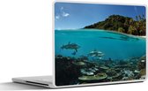 Laptop sticker - 12.3 inch - Koraal - Haaien - Zee - 30x22cm - Laptopstickers - Laptop skin - Cover