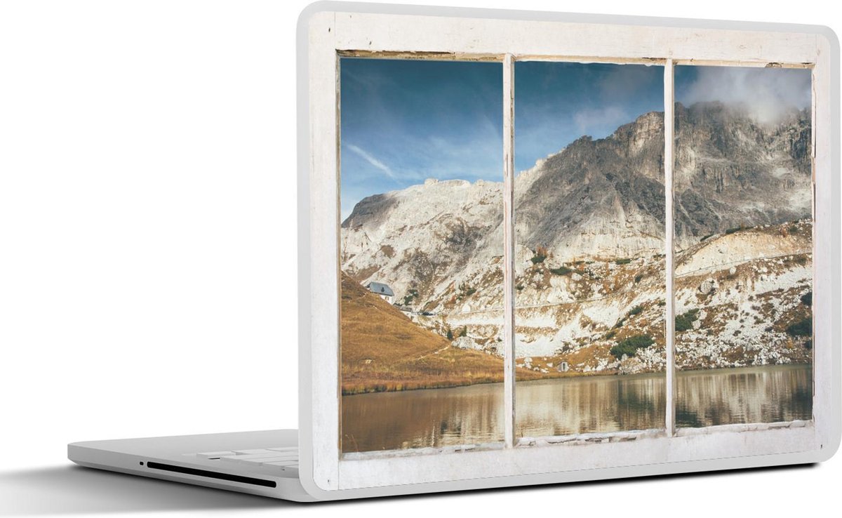 Laptop sticker - 12.3 inch - Doorkijk - Berg - Water - 30x22cm - Laptopstickers - Laptop skin - Cover