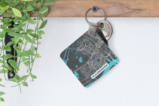 Porte-clés - Cadeaux de distribution - Plan de la ville - Vlaardingen - Grijs - Blauw - Plastique