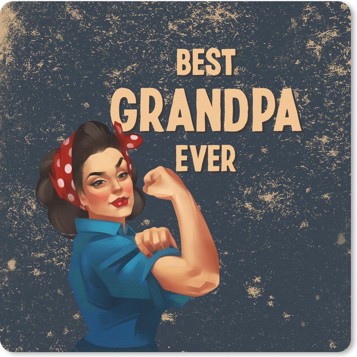 Muismat 30x30 cm - Mousepad Best grandpa ever - Opa - Spreuken - Quotes - Muismatten
