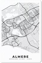 Muismat - Mousepad - Stadskaart - Almere - Grijs - Wit - 18x27 cm - Muismatten