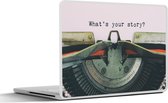 Sticker ordinateur portable - 15,6 pouces - Machine à écrire - Rétro - Proverbes