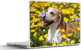Laptop sticker - 17.3 inch - Vinder - Hond - Paardenbloem - 40x30cm - Laptopstickers - Laptop skin - Cover