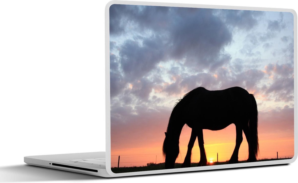 Laptop sticker - 11.6 inch - Paarden - Zon - Weiland - 30x21cm - Laptopstickers - Laptop skin - Cover