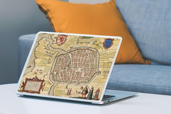 Autocollant pour ordinateur portable - 15,6 pouces - Carte - Haarlem - Antique