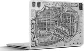 Laptop sticker - 14 inch - Stadskaart - Enkhuizen - Zwart Wit - 32x5x23x5cm - Laptopstickers - Laptop skin - Cover
