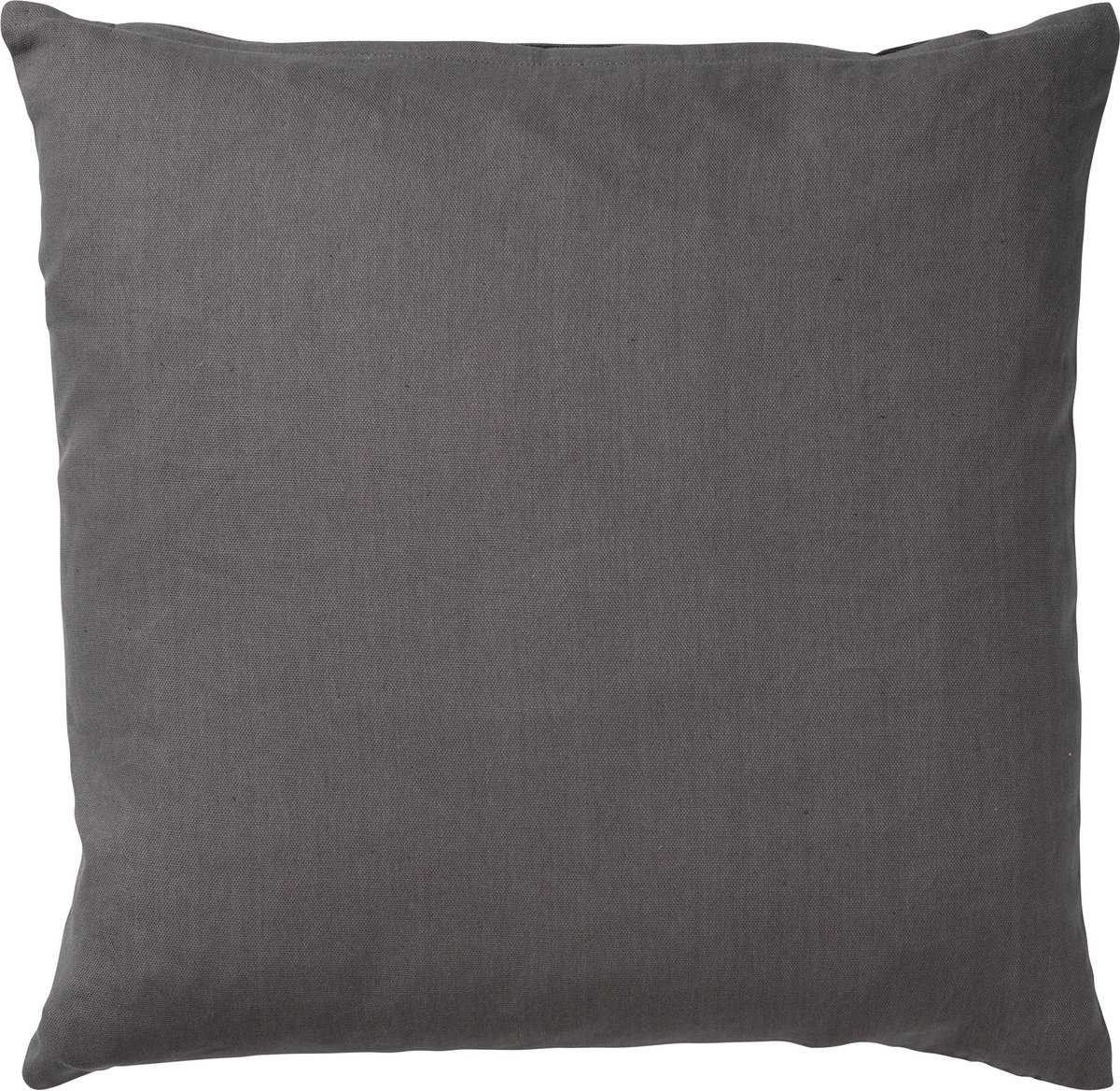 Dutch Decor JAMES - Kussenhoes 45x45 cm - duurzaam katoen – effen kleur - Charcoal Gray - antraciet - met rits - zonder binnenkussen