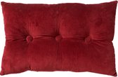 Dutch Decor VALERIE - Sierkussen 40x60 cm - velvet - met knopen - Merlot - rood - Inclusief binnenkussen - Luxe kussens voor woonkamer & bank