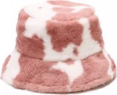 Bucket hat faux cow