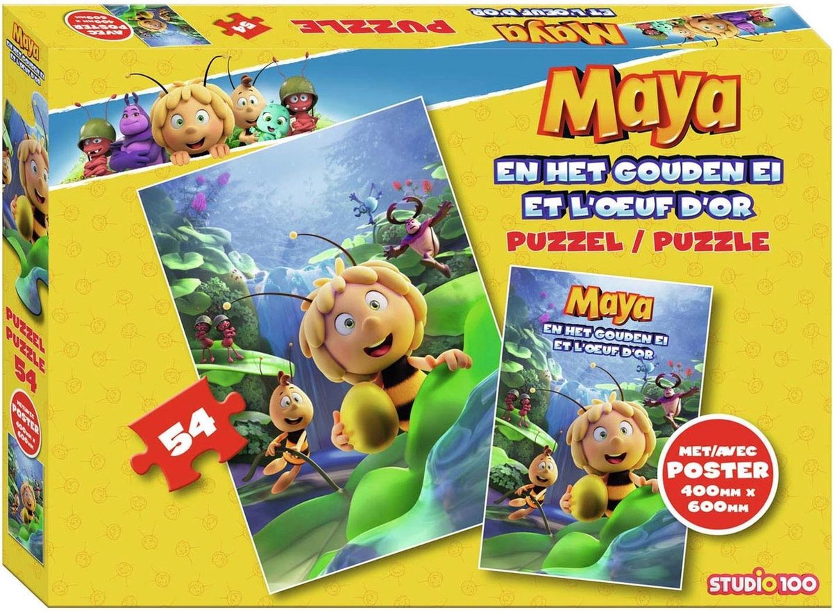 Maya - Puzzle - du film Maya et l'œuf d'or - avec affiche - 54 pièces | bol