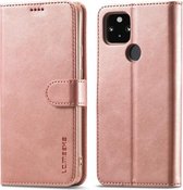 Voor OPPO Realme C21 / C20 LC.IMEEKE Horizontale lederen flip-hoes met kalfsleer, met houder en kaartsleuven en portemonnee (roségoud)