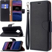 Voor Nokia G20 Litchi Textuur Pure Kleur Horizontale Flip Leren Case met Houder & Kaartsleuven & Portemonnee & Lanyard (Zwart)