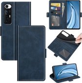 Voor Xiaomi Mi 10S Dual-side magnetische gesp Horizontale flip lederen tas met houder & kaartsleuven & portemonnee (donkerblauw)