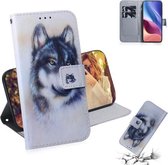 Voor Xiaomi Redmi K40 / K40 Pro / Poco F3 Gekleurde Tekening Horizontale Flip Leren Case, met Houder & Kaartsleuven & Portemonnee (Witte Wolf)