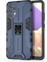 Voor Samsung Galaxy A32 4G Supersonic PC + TPU schokbestendige beschermhoes met houder (donkerblauw)