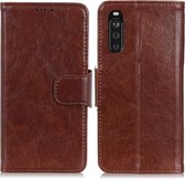 Voor Sony Xperia 10 III Nappa Texture Horizontale Flip Leren Case met Houder & Kaartsleuven & Portemonnee (Bruin)