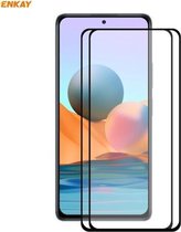 Voor Redmi Note 10 Pro / Note 10 Pro Max 2 STUKS ENKAY Hat-Prince Volledige lijm 0.26mm 9 H 2.5D Gehard Glas Volledige dekking Film