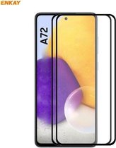 Voor Samsung Galaxy A72 5G 2 STUKS ENKAY Hoed-Prins Volledige Lijm 0.26mm 9 H 2.5D Gehard Glas Volledige dekking Film