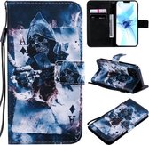 Schilderen Horizontale Leren Flip Case met Houder & Kaartsleuf & Lanyard Voor iPhone 12/12 Pro (Goochelaar)