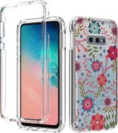 Voor Samsung Galaxy S10e 2 in 1 hoog transparant geverfd schokbestendig PC + TPU beschermhoes (kleine bloemen)