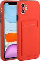 Kaartsleuf ontwerp schokbestendig TPU beschermhoes voor iPhone 12 mini (rood)