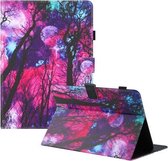 Universele gekleurde tekening horizontale flip PU lederen tas met houder & kaartsleuven & portemonnee, specificatie: 8 inch (takken)