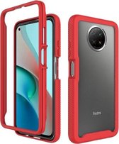 Voor Xiaomi Redmi Note 9T Sterrenhemel Effen Kleur Serie Schokbestendige PC + TPU Beschermhoes (Rood)