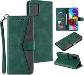 Voor Samsung Galaxy A72 Stiksels Kalf Textuur Horizontale Flip Lederen Case met Houder & Kaartsleuven & Portemonnee (Groen)