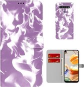 Voor LG K61 Cloud Fog Pattern Horizontal Flip Leather Case met Houder & Card Slot & Wallet (Paars)