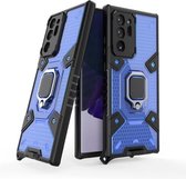 Voor Samsung Galaxy Note 20 Ultra Space PC + TPU-ringhouder beschermhoes (blauw)